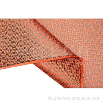 orange Aramid Kohlefaser Hybridtuch Jacquard Stoff